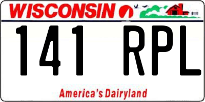 WI license plate 141RPL