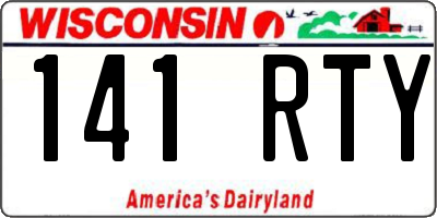 WI license plate 141RTY