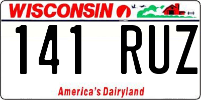 WI license plate 141RUZ