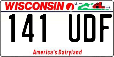 WI license plate 141UDF