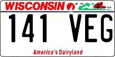 WI license plate 141VEG