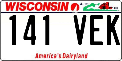 WI license plate 141VEK