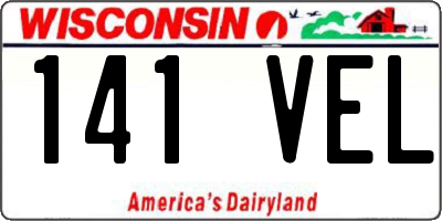 WI license plate 141VEL