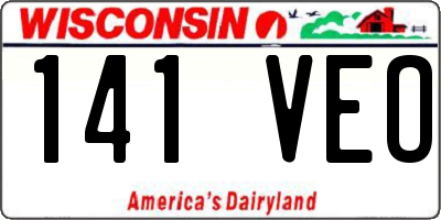 WI license plate 141VEO