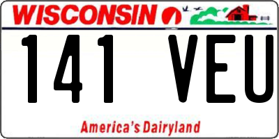 WI license plate 141VEU