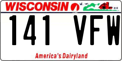 WI license plate 141VFW