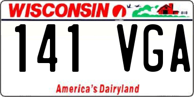 WI license plate 141VGA