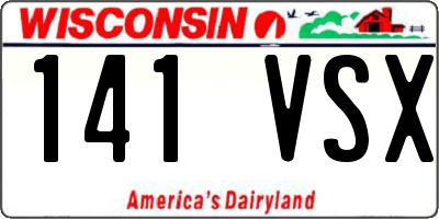 WI license plate 141VSX