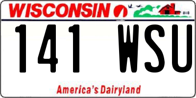 WI license plate 141WSU