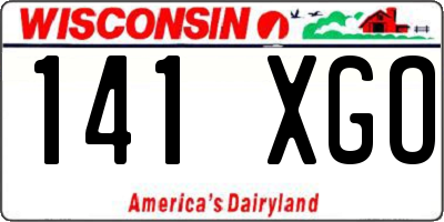WI license plate 141XGO