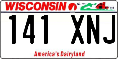 WI license plate 141XNJ