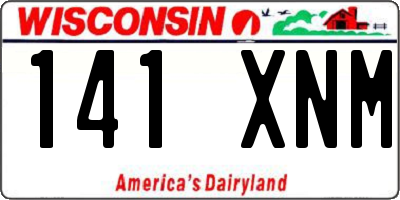WI license plate 141XNM