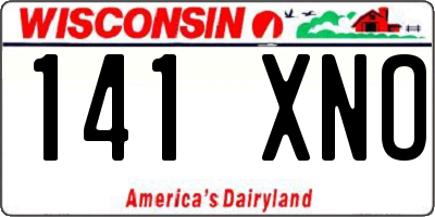 WI license plate 141XNO