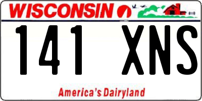 WI license plate 141XNS