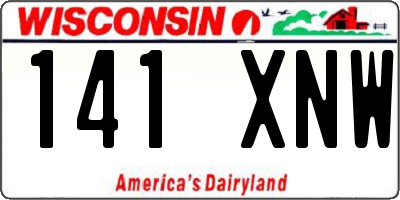 WI license plate 141XNW