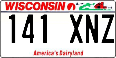 WI license plate 141XNZ