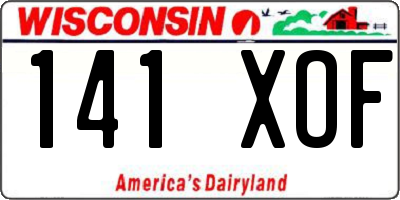 WI license plate 141XOF