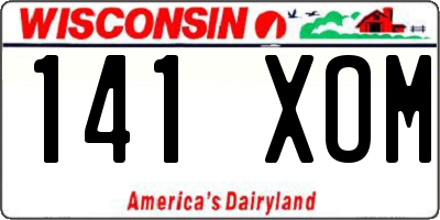 WI license plate 141XOM