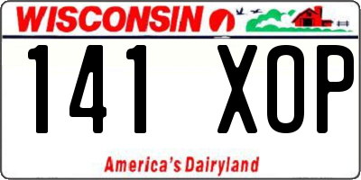 WI license plate 141XOP