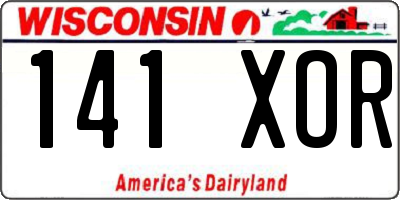 WI license plate 141XOR
