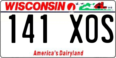 WI license plate 141XOS