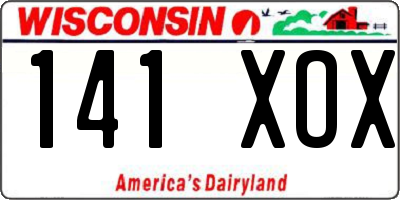 WI license plate 141XOX