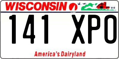 WI license plate 141XPO