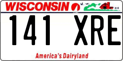 WI license plate 141XRE