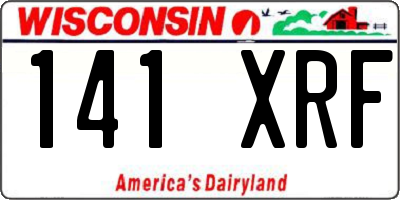 WI license plate 141XRF