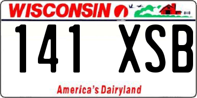 WI license plate 141XSB