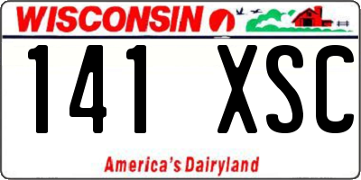 WI license plate 141XSC