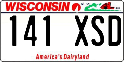 WI license plate 141XSD
