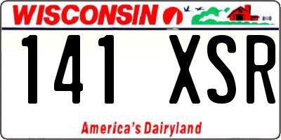 WI license plate 141XSR