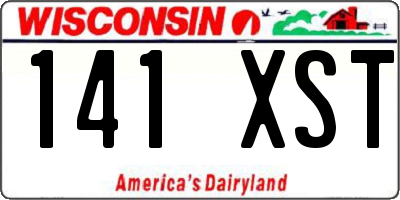 WI license plate 141XST