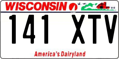 WI license plate 141XTV