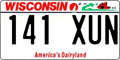 WI license plate 141XUN