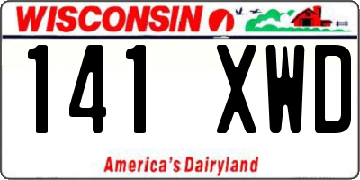 WI license plate 141XWD