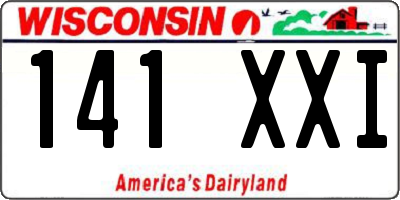 WI license plate 141XXI