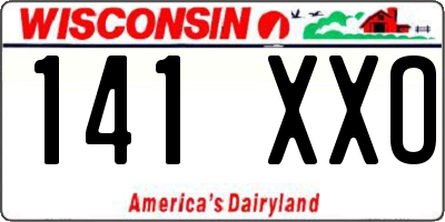 WI license plate 141XXO