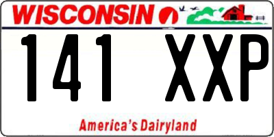 WI license plate 141XXP