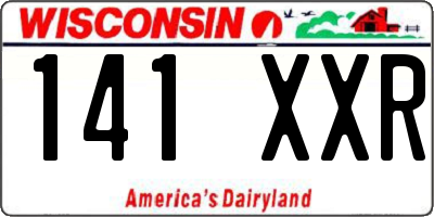WI license plate 141XXR