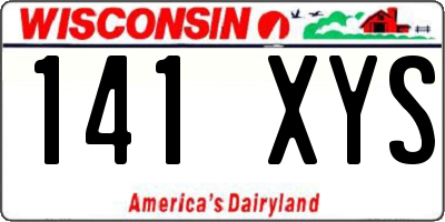 WI license plate 141XYS