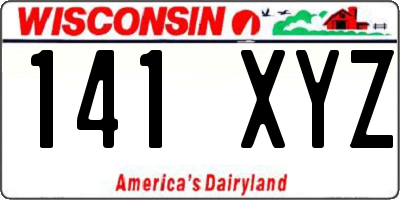 WI license plate 141XYZ