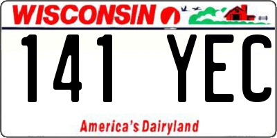 WI license plate 141YEC