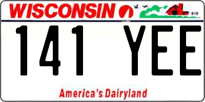 WI license plate 141YEE