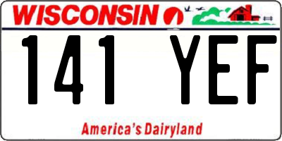 WI license plate 141YEF