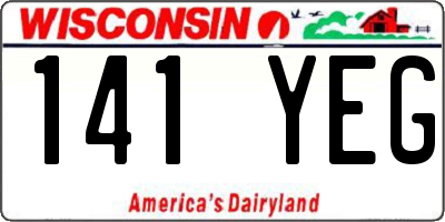 WI license plate 141YEG