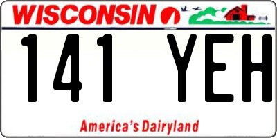WI license plate 141YEH