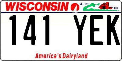 WI license plate 141YEK