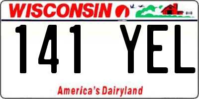 WI license plate 141YEL